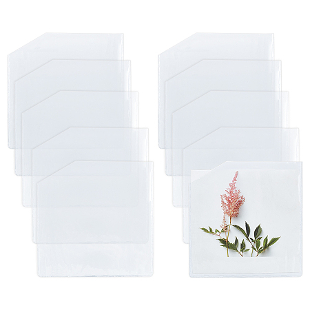 BENECREAT Transparent PVC Plastic Self-Adhesive Bags, square, Clear, 15.2x15.2cm