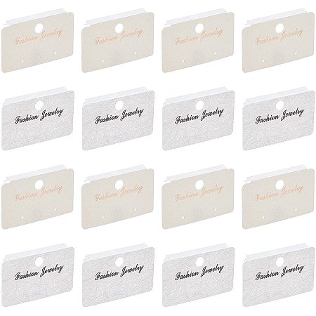 FINGERINSPIRE 200 Pcs WhiteSmoke & Old Lace Earring Display Cards Plastic Earring Cards Hanging Earring Cards Rectangle Display Earring Card Holder for Jewelry Accessory Display(1.2x2inch)