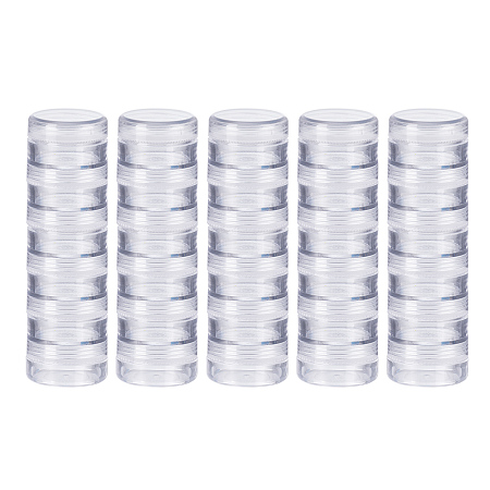 BENECREAT 5 Pack(6 Stacks/Pack) Round Plastic Stackable Containers Beads Storage Container Bead Caddy for Beads Crafts Findings - Count 30 Total