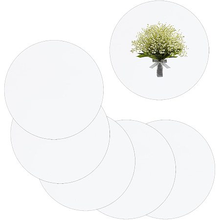 SUNNYCLUE DIY 6Pcs Round White Coasters for Craft MDF Hardboard Sublimation  Blank Coaster Heat Transfer Absorbent Unfinished Coasters 3.5 inch Car Cup  Mat for Drink Cork Base 