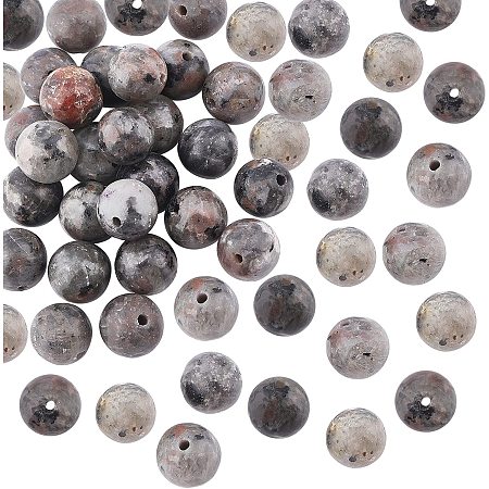 NBEADS 30 Pcs Natural Fire Jasper Beads, 8 mm Round Natural Loose Gemstone Beads Spacer Stone Beads for DIY Bracelet Necklaces Jewelry Making