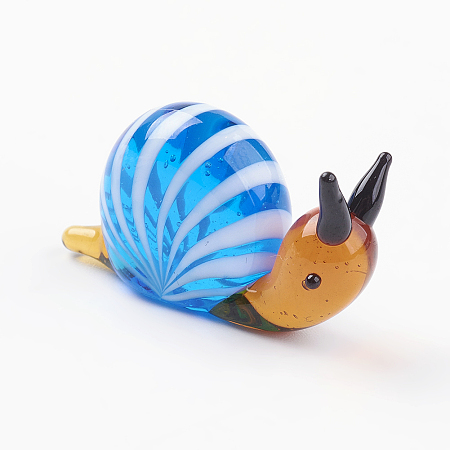 Honeyhandy Home Decorations, Handmade Lampwork Display Decorations, Snail, Colorful, 28x9x16mm