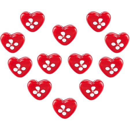 NBEADS 12Pcs Red Heart Beads, Love Heart Space Beads Handmade Lampwork Loose Beads for Valentine's Day Bracelets Necklaces Earrings Jewelry Making