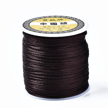 Honeyhandy Nylon Thread, Rattail Satin Cord, Coconut Brown, about 1mm, about 76.55 yards(70m)/roll