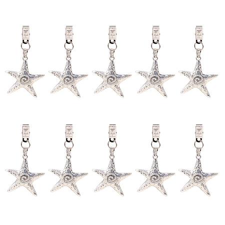 PandaHall Elite 10pcs Tibetan Alloy Starfish Tablecloth Weights Clips Table Cover Kit with Metal Clip Perfect for Heavy Outdoor Garden Party Picnic Tablecloths