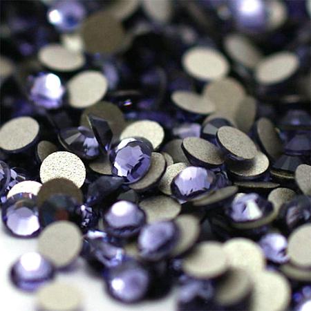 NBEADS About 1440pcs/bag Tanzanite Flat Back Rhinestone, Half Round Grade A Back Plated Faceted Glass Charms Gems Stones, 1.9~2mm