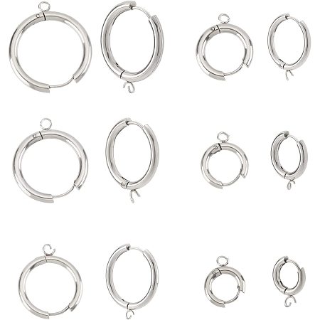 DICOSMETIC 12Pcs 6 Style Stainless Steel Huggie Hoop Earring Findings 2.5mm  Hole Round Leverback Earring Hooks with Loop for DIY Bracelet Necklace  Earrings Keychain Craft Jewelry Making 