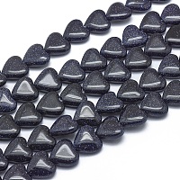 Arricraft Synthetic Blue Goldstone Beads Strands, Heart, 12x12x4mm, Hole: 1mm, about 33pcs/strand, 15.3 inches(39cm)