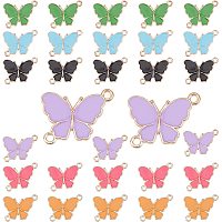 SUNNYCLUE 1 Box 30Pcs 6 Colors Butterfly Links Alloy Enamel Butterfly Connector Charms Jewellery Pendants Accessories for Earrings Bracelets Necklace DIY Making Jewelry Making Crafting