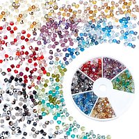 PandaHall Elite 420pcs Faceted Glass Bead, 6 Colors Czech Bicone Seed Beads 4mm Crystal Mini Beads Loose Spacer Beads for Summer DIY Craft Jewelry Making Friendship Bracelets Necklaces Earring