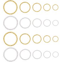 PandaHall Elite 760 pcs 5 Sizes 8 10 12 15 20mm Open Jump Rings, Iron O Rings Connectors Jewelry Findings for Earring Bracelet Necklace Pendants Jewelry DIY Craft Making, Golden and Silver