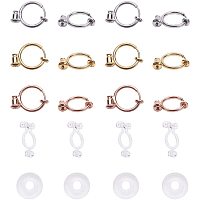 Arricraft 16pcs Brass Clip-on Earring Converters with Hoop, 4pcs Allergy-Free Resin Earring Components, 20pcs Earring Pads Comfort Cushions for Non Pierced Ears
