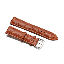 Gorgecraft Leather Watch Bands, with 304 Stainless Steel Clasps, Sienna, 90~120x22x4~5mm