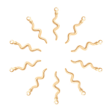 Unicraftale 304 Stainless Steel Pendants, Snake, Golden, 28x6.5x1.5mm, Hole: 2mm; 10pcs/box