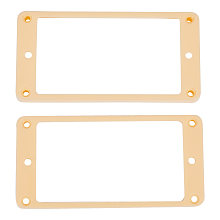 Gorgecraft 2Pcs 2 Style ABS Platic Flat Humbucker Cover, Guitar Pickup Frame Mounting Ring, for Musical Instrument Accessories, Rectangle, Mixed Color, 90x45x4.5~7.5mm, Hole: 2.7~3.3mm, Inner Diameter: 70x39~40mm, 1pc/style