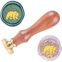 ARRICRAFT Wax Seal Stamp Kinkajou Pattern Vintage Seal Stamp Retro Removable Brass Head 0.98" Wooden Handle Seal Stamp for Greeting Card Envelope Invitation, Gift Wrapping