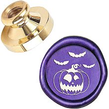 Pandahall Elite Wax Seal Stamp, 25mm Pumpkin Pattern Retro Brass Head Sealing Stamps, Removable Sealing Stamp for Wedding Envelopes Letter Card Invitations Bottle Decoration