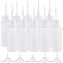 BENECREAT 30 Packs 1.7oz Long Tip Plastic Squeeze Bottle Plastic Dispensing Bottle with 5PCS Hoppers for Art Glue Paint Liquid Storage