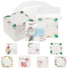 PandaHall Elite 140pcs 7 Style Hair Clip Display Cards with Cellophane Bags Hair Barrette Display Cards Hair Jewellery Display Cards for Hair Accessories Barrette Storing Wrap Ornaments