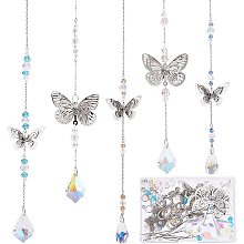 SUNNYCLUE 1 Box DIY 5Pcs Garden Suncatchers Sun Catchers Crystal Suncatchers Hanging Filigree Butterfly Suncatcher Making Kit Rainbow Sun Catcher for Window Outdoor Indoor Hanging Pendant Ornament