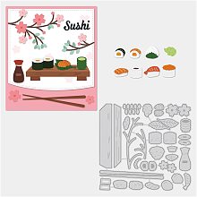 BENECREAT 4.3x4.1inch Japanese Food Style Metal Cutting Die Cuts, Sushi Cherry Blossoms DIY Crafts Stencil Template for Scrapbooking Album Decorative Embossing Card Making(0.8mm Thick)