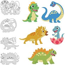 GLOBLELAND 4 Pcs Dinosaur Metal Die Cuts Dinosaur Cut Dies Metal Stencils Metal Cutting Dies for Card Making Embossing Tool Stencil Scrapbooking DIY Craft Album Paper Card Decor