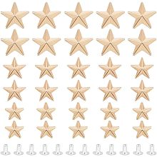 Arricraft 30 Sets Metal Star Rivets, Alloy Pentagram Studs Garment Rivets Leather Nails Jewelry Making for Belts Shoes Costumes DIY Craft Decorations