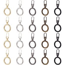 BENECREAT 20Pcs 5 Colors Zipper Pull Replacement, Round Ring Shape Geometric Circle Metal Zipper Tab Repair for Jackets, Luggage, Backpacks, Purses, Boots, Pants