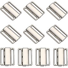 CHGCRAFT 10 Sets 3/4 Inch Metal Bra Strap Hooks Bathing Suit Replacement Clasp Bikini Halter Swimsuit Adjustment Slides for DIY Craft Bra Swimsuit, Platinum, 16.5x23.5x3.5mm