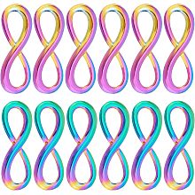 NBEADS 30 Pcs Infinity Link Connector, Infinity Symbol Connectors Link Charms Pendants Alloy Connector Charms for Bracelets Necklace Jewelry Making or DIY Crafts, Rainbow Color