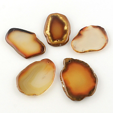 Honeyhandy Nuggets Natural Carnelian Big Pendants, 52~61x36~45x6~8mm, Hole: 2mm