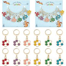 NBEADS 24 Pcs Honeycomb Stitch Markers, Enamel Crochet Stitch Marker Removable Leverback Clasp Locking Stitch Marker for Knitting Weaving Sewing Jewelry Making