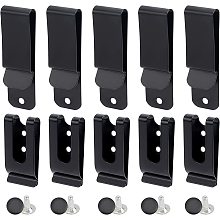 CHGCRAFT 16pcs Metal Belt Clip Holster Belt Clip Buckle Spring Hook Belt Clip with 16pcs Rivets for Belt Bag Leather DIY, 53x25.5x10.5mm, Hole: 3.8mm