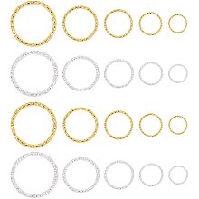 PandaHall Elite 760 pcs 5 Sizes 8 10 12 15 20mm Open Jump Rings, Iron O Rings Connectors Jewelry Findings for Earring Bracelet Necklace Pendants Jewelry DIY Craft Making, Golden and Silver