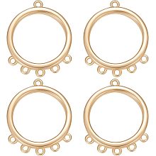 Beebeecraft 1 Box 16Pcs Chandelier Components Links 18K Gold Plated Connectors Hollow Pendant Findings with 4 Loops for DIY Jewelry Gift Bracelets Necklaces Making