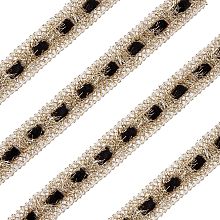 DICOSMETIC 10 Yards Gimp Braid Trim 22mm Woven Braid Trim Gold and Black Polyester Jacquard Ribbon 1mm Thick Costume Sewing Gimp Trim Ribbon for DIY Crafts and Decorative Weaving