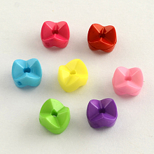 Honeyhandy Opaque Acrylic Beads, Mixed Color, 9.5x7mm, Hole: 2mm, about 1800pcs/500g