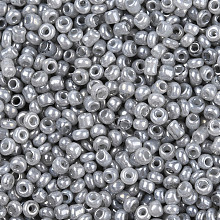 Honeyhandy Glass Seed Beads, Ceylon, Round, Dark Gray, 2mm, Hole: 1mm, about 30000pcs/pound