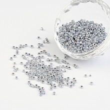 Honeyhandy 8/0 Ceylon Round Glass Seed Beads, Dark Gray, Size: about 3mm in diameter, hole:1mm, about 1101pcs/50g