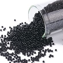 Honeyhandy TOHO Round Seed Beads, Japanese Seed Beads, (49) Opaque Jet, 11/0, 2.2mm, Hole: 0.8mm, about 1103pcs/10g