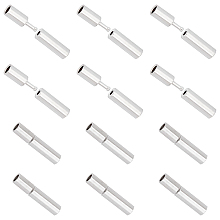 ARRICRAFT Brass Bayonet Clasps, Column, Platinum, 14x3mm, Hole: 2mm, 50pcs/box