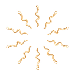 Unicraftale 304 Stainless Steel Pendants, Snake, Golden, 28x6.5x1.5mm, Hole: 2mm; 10pcs/box