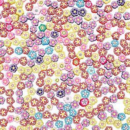 Pandahall Elite 3D Flower Slices, 300pcs 8~12mm Mixed Flower Clay Cabochons Art Slices Flower Charm Filler for Jewelry DIY Crafts Slime Nail Art Cellphone Decoration Hair Clip Accessories, No Hole