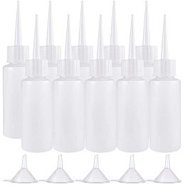 BENECREAT 30 Packs 1.7oz Long Tip Plastic Squeeze Bottle Plastic Dispensing Bottle with 5PCS Hoppers for Art Glue Paint Liquid Storage