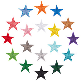 Gorgecraft 90Pcs 18 Colors Computerized Embroidery Cloth Iron on/Sew on Patches, Applique DIY Costume Accessory, Star, Mixed Color, 3x3cm, 5pcs/color