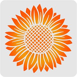 FINGERINSPIRE Sunflower Stencil Template 30x30cm/11.8x11.8inch Plastic Large Flower Drawing Painting Stencils Square Reusable Stencils for Painting and DIY Projects