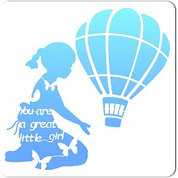 GORGECRAFT Large Hot Air Balloon Stencils 12x12 Inch Butterfly Stencil Reusable Template Decoration for Painting on Wood Wall Scrapbook Card Floor and Tile Drawing