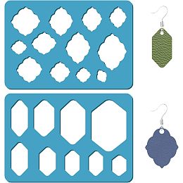 GORGECRAFT 2 Styles Jewelry Shape Template Geometric Stencil Hexagon Earrings Making Templates Reusable Geometry Shape Acrylic Cutting Stencils for Bracelets Earrings Jewelry Making Crafts 3.5 x 5.1