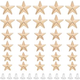 Arricraft 30 Sets Metal Star Rivets, Alloy Pentagram Studs Garment Rivets Leather Nails Jewelry Making for Belts Shoes Costumes DIY Craft Decorations