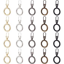 BENECREAT 20Pcs 5 Colors Zipper Pull Replacement, Round Ring Shape Geometric Circle Metal Zipper Tab Repair for Jackets, Luggage, Backpacks, Purses, Boots, Pants